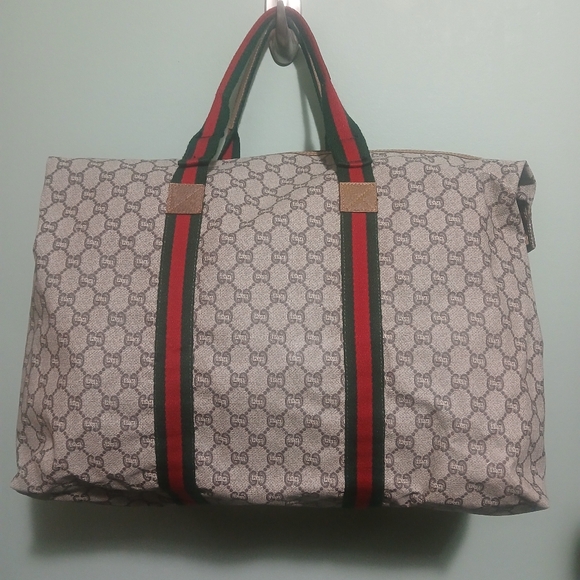 EUC GUCCI Plus Weekender COA Sherry Line Bag - Picture 2 of 12